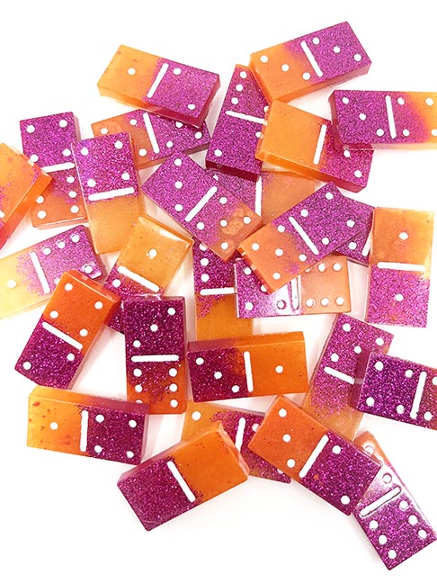 pink and orange dominoes chantalclaire.com