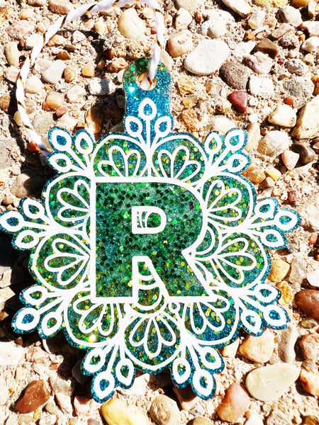 letter R tree mandala tree decoration - chantalclaire.com