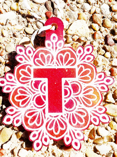 letter T tree mandala tree decoration - chantalclaire.com