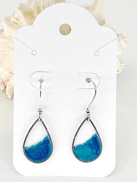 Turquoise teardrop earrings, resin earrings
