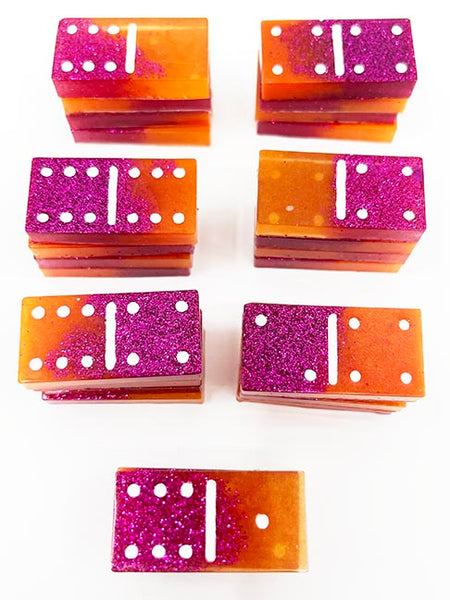 pink and orange dominoes chantalclaire.com